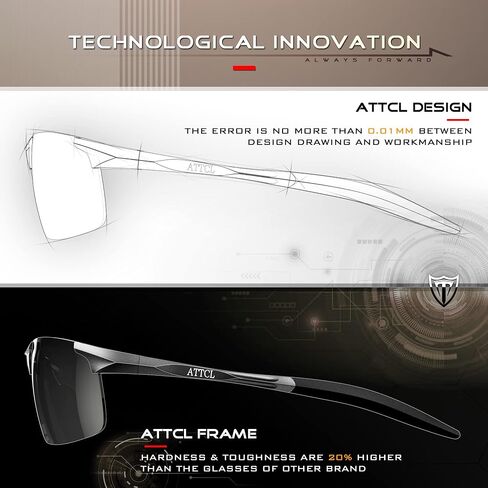 ATTCL Men's Fashion Driving Sport Polarized Sunglasses for Men Fishing - Al-Mg metal Ultralight in Saudi Arabia