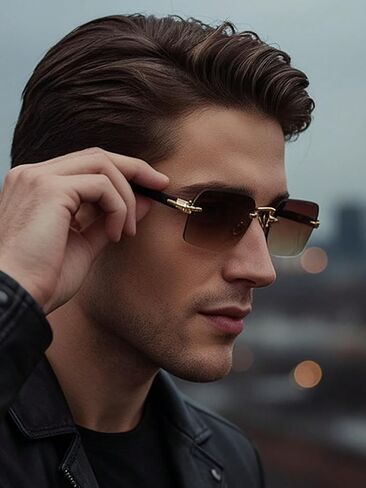 Fashionable Square Frameless Sunglasses in Kuwait