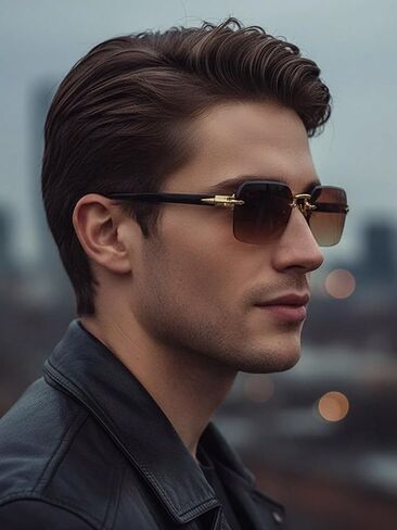 Fashionable Square Frameless Sunglasses in Kuwait