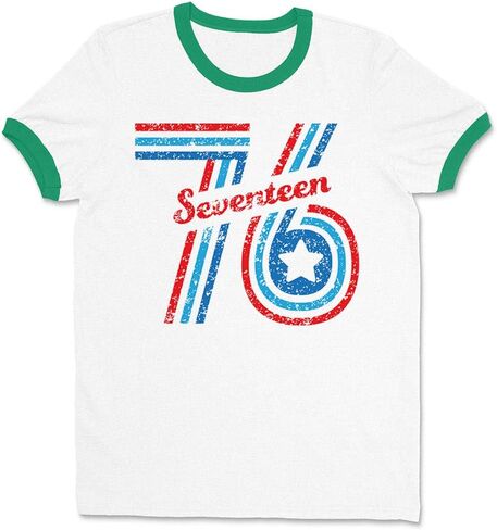 TeesAndTankYou Retro 1776 Ringer Tee Shirt Unisex in Kuwait