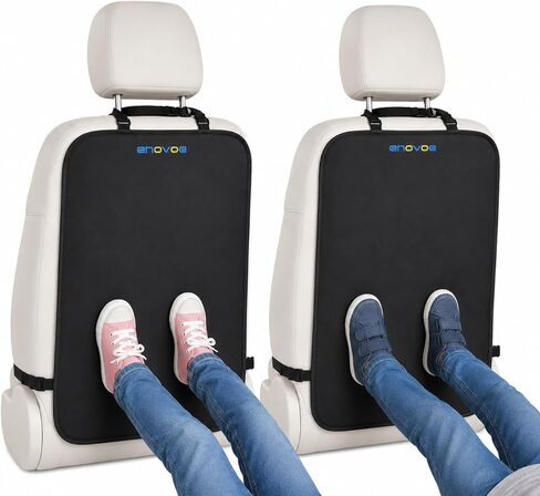 Enovoe Car Seat Protectors for Kids - 4 Pack Premium Quality Car Seat Cover Back Seat Offers Waterproof Protection from Mud and Scratches - 18" x 24" with Adjustable Straps and Games for Kids in Kuwait