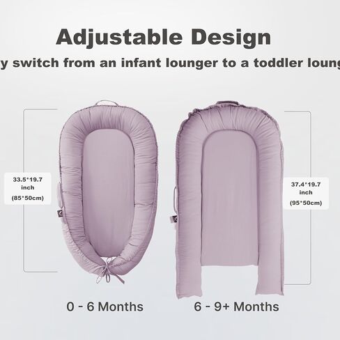 Infant Lounger, Baby Nest Cover for Baby Girls & Boys, Newborn Essentials for Baby 0-12 Months, 100% Cotton Breathable (Poem_Muslin) in Saudi Arabia