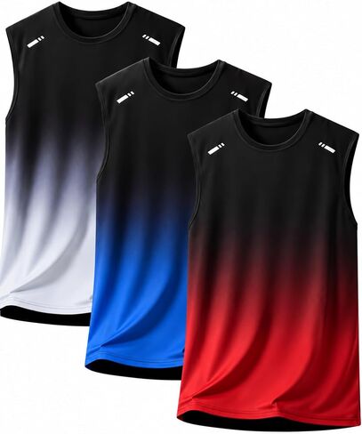 3 pcs Men's Workout Tank Tops Sleeveless Sport Muscle Shirt Quick Dry Training Running Basketball Lightweight Sports Tee in Kuwait