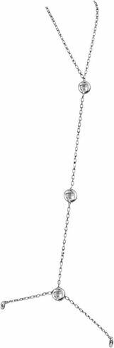 925 Sterling Silver Hand Chain Bracelet | Rhodium Plated Slave Bracelet with Sparkling Stones | Tarnish Resistant | Hypoallergenic Jewelry Gift for Women in Saudi Arabia