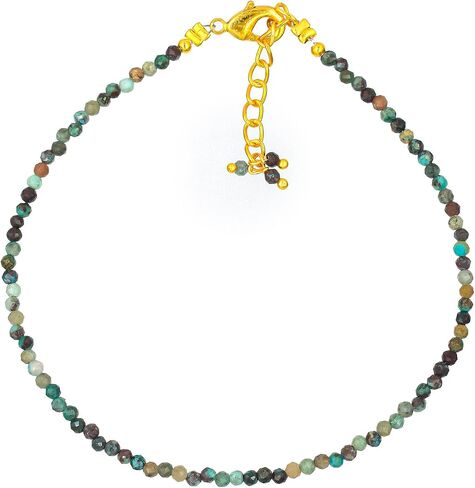 Natural Gemstone Beaded Bracelet, Microfaceted Crystals, Handmade Dainty Jewelry, Bohemian Plated Bracelet-Gift in Saudi Arabia