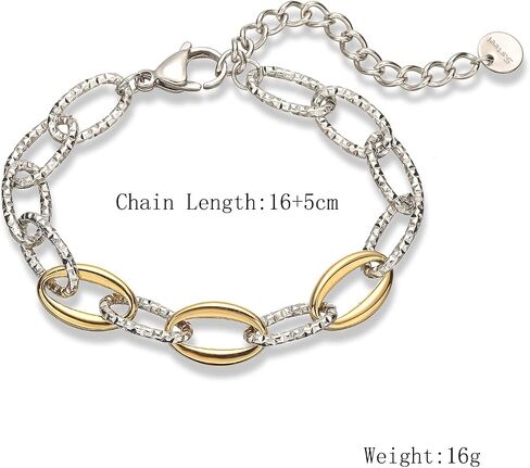 18K Gold Plated Dainty Chain Bracelets For Women Mix Color Simple Design Stainless Steel Jewelry Gift in Saudi Arabia