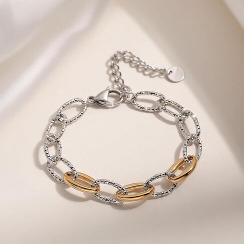 18K Gold Plated Dainty Chain Bracelets For Women Mix Color Simple Design Stainless Steel Jewelry Gift in Saudi Arabia
