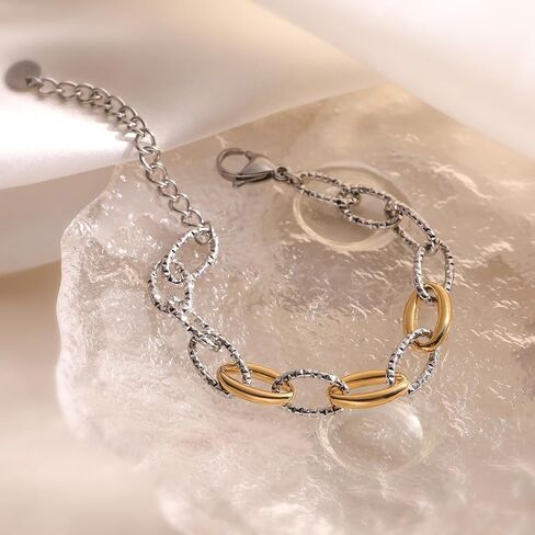 18K Gold Plated Dainty Chain Bracelets For Women Mix Color Simple Design Stainless Steel Jewelry Gift in Saudi Arabia