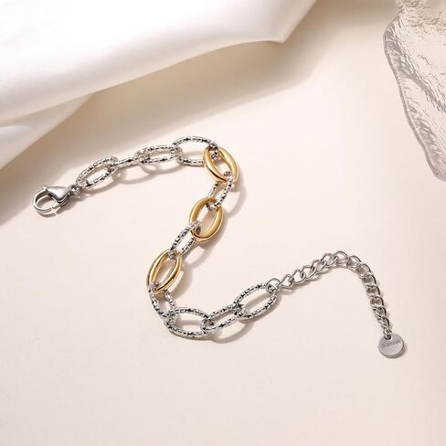 18K Gold Plated Dainty Chain Bracelets For Women Mix Color Simple Design Stainless Steel Jewelry Gift in Saudi Arabia