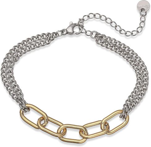 18K Gold Plated Dainty Chain Bracelets For Women Mix Color Simple Design Stainless Steel Jewelry Gift in Saudi Arabia