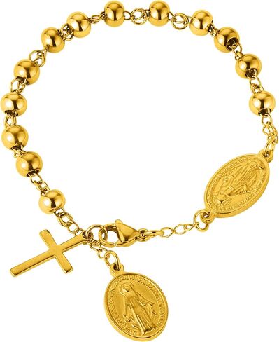 bracelets for women, Womens Cross Christian Jewelry, Stainless Steel Jesus Round Bracelet, Suitable for Weddings, Engagements, Parties, Can Be Given to Friends, Partners, and Relatives in Kuwait