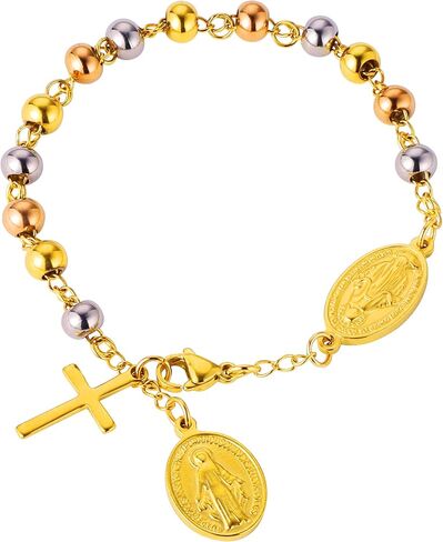 bracelets for women, Womens Cross Christian Jewelry, Stainless Steel Jesus Round Bracelet, Suitable for Weddings, Engagements, Parties, Can Be Given to Friends, Partners, and Relatives in Kuwait
