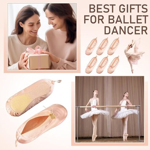 Tallew 6 Pcs Pink Ballet Shoe Makeup Bag Bulk Dance Bags for Dancers Team Gifts Cute Ballerina Cosmetic Toiletry Zipper Pouch for Women Recital Competition Gifts Ballerina Party Favors in Kuwait