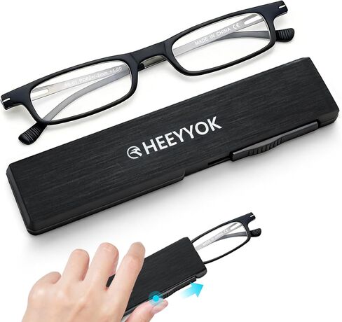 HEEYYOK 2.75 Reading Glasses Men Women TR90 Ultra Thin Blue Light Blocking Readers Mens Womens Cheaters Reading glasses Compact Portable Stretchable Slim Flat in Saudi Arabia