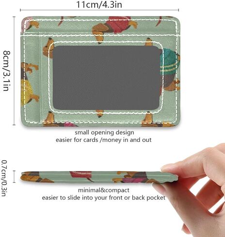 Cute Dachshunds Card Holder Slim Front Pocket Wallet Minimalist RFID Blocking Credit Card Case for Women Men in Saudi Arabia