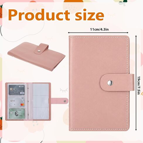 Credit Card Holder Book, 96 Slots Pink Business Card Holder Portable Business Cards Organizer Book for Women, Lightweight Gift Cards Organizer for ID Debit to Prevent Loss in Saudi Arabia