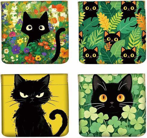 4Pcs 4 Styles Leather Squeeze Pouch Honey Bee Coin Purse Sunflowers Bees Pattern Small Wallet Waterproof Durable Mini Cute Change Bag Ideal for Women Men Shopping Daily Use Birthday Gift in Saudi Arabia