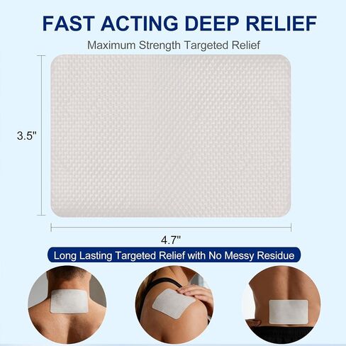 Pain Relief Patches Lidocaine 4% Maximum Strength (20 Patches)- 12 Hours Ice Pain Relieving Patch,Flexible Back Pain Relief Gel Patches for Knee Muscle Neck Shoulder Hand-1PACK in Kuwait
