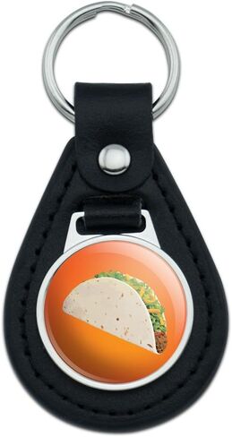 Graphics and More Taco Orange Black Leather Keychain in Kuwait