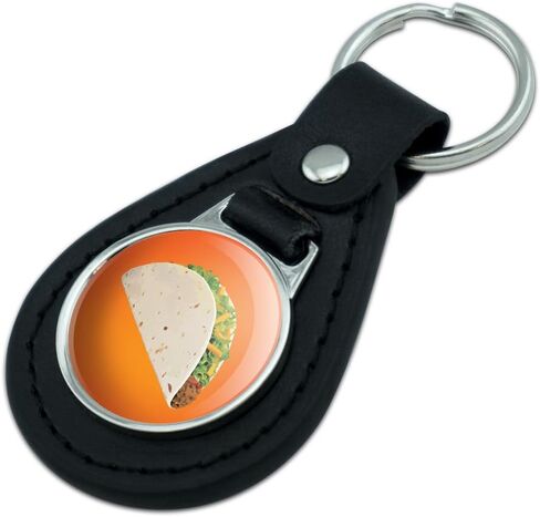 Graphics and More Taco Orange Black Leather Keychain in Kuwait