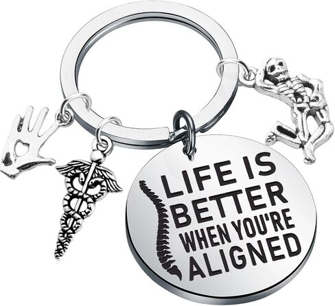 BLEOUK Chiropractor Keychain Life Is Better When You're Aligned Spine Doctor Gift Chiropractor Thank You Inspirational Gift in Kuwait