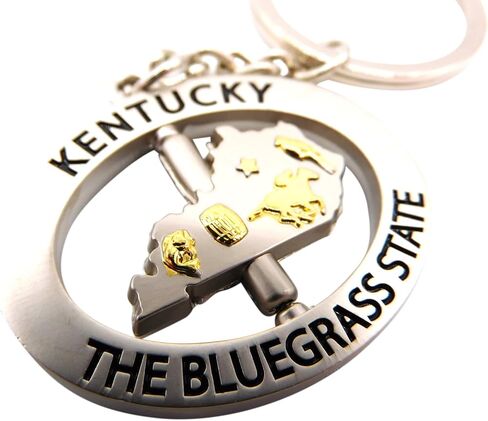 Westmon Works Kentucky Keychain Revolving Metal Key Ring Bluegrass State Souvenir Car Accessory in Kuwait