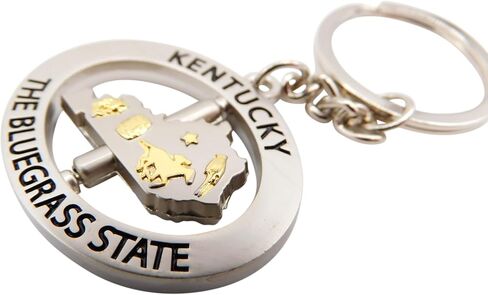 Westmon Works Kentucky Keychain Revolving Metal Key Ring Bluegrass State Souvenir Car Accessory in Kuwait