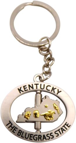 Westmon Works Kentucky Keychain Revolving Metal Key Ring Bluegrass State Souvenir Car Accessory in Kuwait