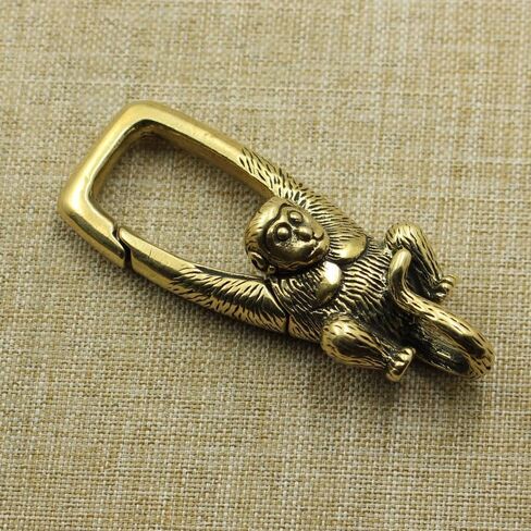 2-Piece DIY Monkey Zodiac Bronze Car Keychains – Unique Design with Detailed Features for Couples & Accessories in Kuwait