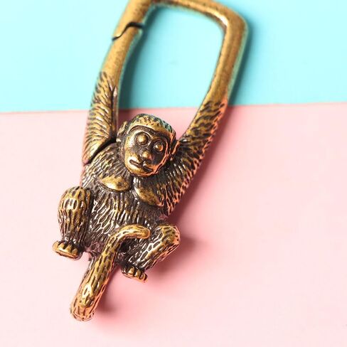 2-Piece DIY Monkey Zodiac Bronze Car Keychains – Unique Design with Detailed Features for Couples & Accessories in Kuwait