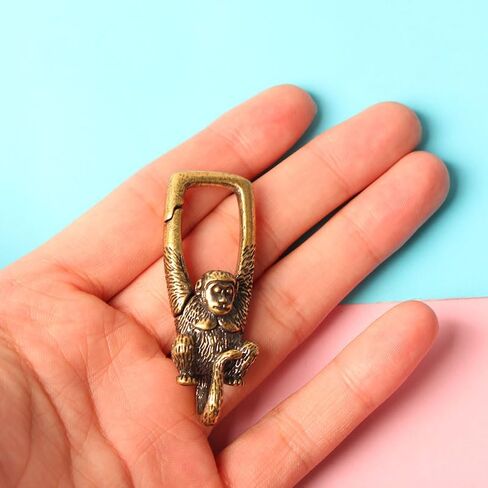2-Piece DIY Monkey Zodiac Bronze Car Keychains – Unique Design with Detailed Features for Couples & Accessories in Kuwait