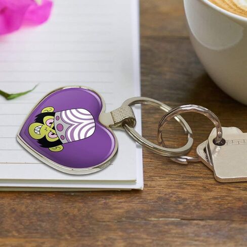 الرسومات والمزيد من Powerpuff Girls Mojo Jojo Head Keychain Heart Love Metal Key Chain Ring in Kuwait