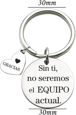 Tecreo Boss Appreciation Gift Key Ring, Coach Thanks Gift Keychain, sin ti, no seremos el equipo actual in Spanish, Thank You Gif t for Manager, Colleague, Coworker, Team Member in Saudi Arabia