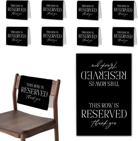 Dusty Blue Reserved Row Signs for Wedding 4 Pieces, This Row Is Reserved Seating Placeholder Church Pews Cloth Signs, Wedding Chair Decorations for Reception Parties Event (Dusty Blue) in Saudi Arabia