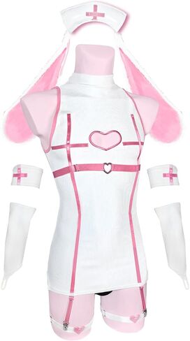 مجموعة ممرضة مثيرة للرجال من velombrance ملابس داخلية أنيمي Kawaii ملابس أرنب مثيرة زي ممرضة ملابس داخلية للممرضات in Kuwait
