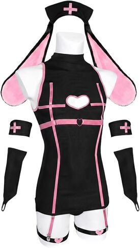 مجموعة ممرضة مثيرة للرجال من velombrance ملابس داخلية أنيمي Kawaii ملابس أرنب مثيرة زي ممرضة ملابس داخلية للممرضات in Kuwait