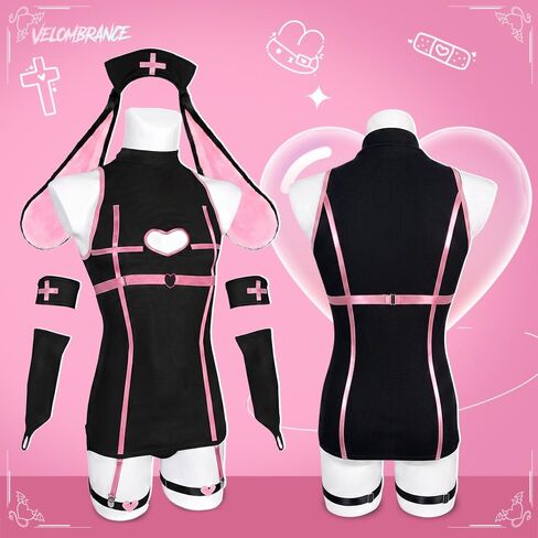 مجموعة ممرضة مثيرة للرجال من velombrance ملابس داخلية أنيمي Kawaii ملابس أرنب مثيرة زي ممرضة ملابس داخلية للممرضات in Kuwait
