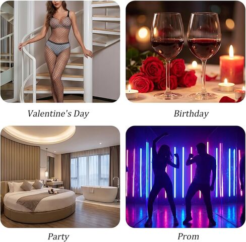 2Pcs Fishnet Mesh Bodystockings for Women Black Mesh Lingerie | Attached Bodystockings, Long Sleeve Bodysuit, Nightwear Outfit for Adult Female Wearers, Daily Wear Leisure, Sleep Matching in Kuwait