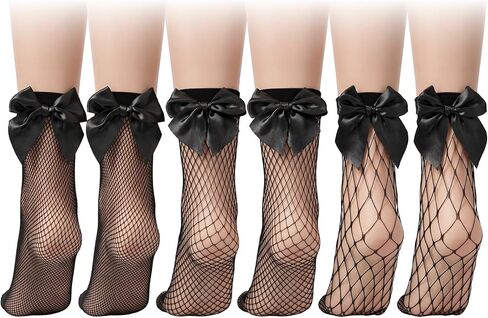 3 Pairs Fish Net Socks Mesh Sexy Socks for Women, Nylon Fishnet Sock | Black Ankle Sock Stretchy See Through Socks for Women Girls Daily Cosplay Summer Party Wear in Saudi Arabia