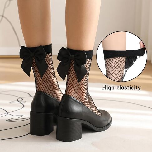 3 Pairs Fish Net Socks Mesh Sexy Socks for Women, Nylon Fishnet Sock | Black Ankle Sock Stretchy See Through Socks for Women Girls Daily Cosplay Summer Party Wear in Saudi Arabia