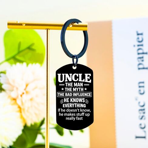Uncle Gifts for Fathers Day from Niece Nephew Best Uncle Ever Gifts Uncle Keychain Funny Promoted to Uncles Gift Cool Veterans Day Fathers Day Birthday Gifts for Men in Saudi Arabia