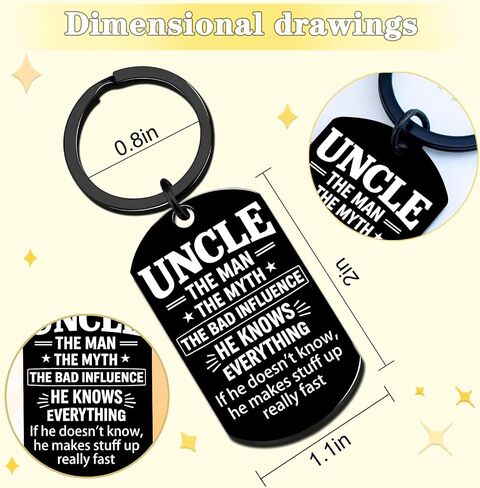 Uncle Gifts for Fathers Day from Niece Nephew Best Uncle Ever Gifts Uncle Keychain Funny Promoted to Uncles Gift Cool Veterans Day Fathers Day Birthday Gifts for Men in Saudi Arabia