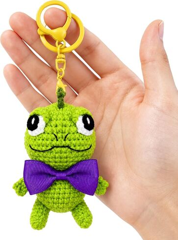 Chameleon Crochet Keychain Handmade, Chameleon Lizard Gifts Cute Crochet Accessories for Backpack Bag Charm in Saudi Arabia