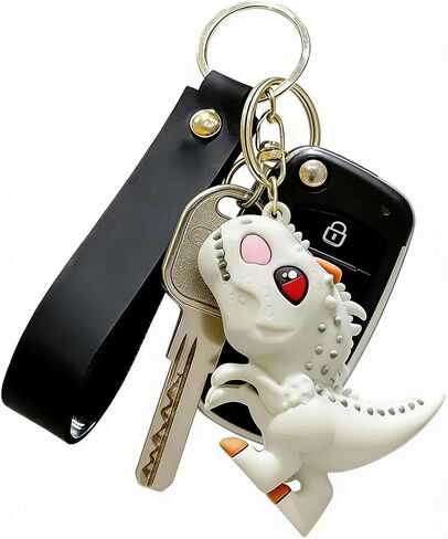 Cute Cartoon Dinosaur Keychain, T-Rex Design, Car Ornament Accessory, Decorative Small Gift in Saudi Arabia