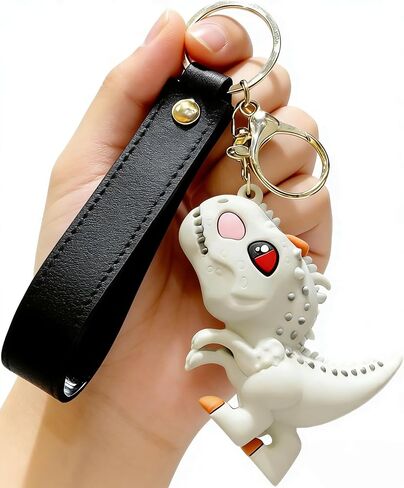 Cute Cartoon Dinosaur Keychain, T-Rex Design, Car Ornament Accessory, Decorative Small Gift in Saudi Arabia