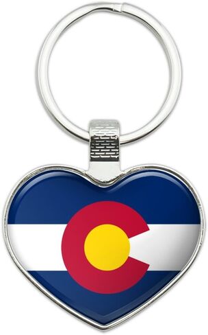 GRAPHICS & MORE Colorado State Flag Keychain Heart Love Metal Key Chain Ring in Kuwait