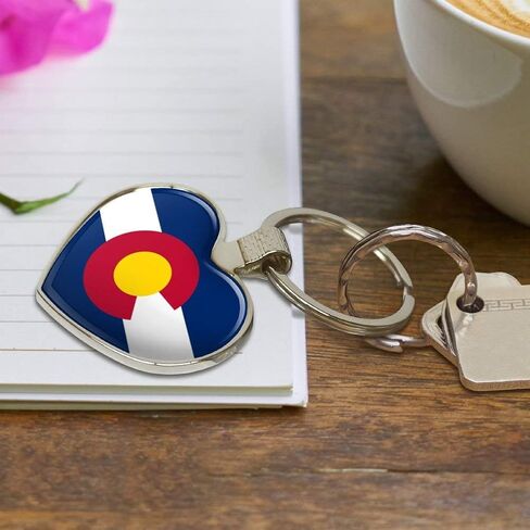 GRAPHICS & MORE Colorado State Flag Keychain Heart Love Metal Key Chain Ring in Kuwait
