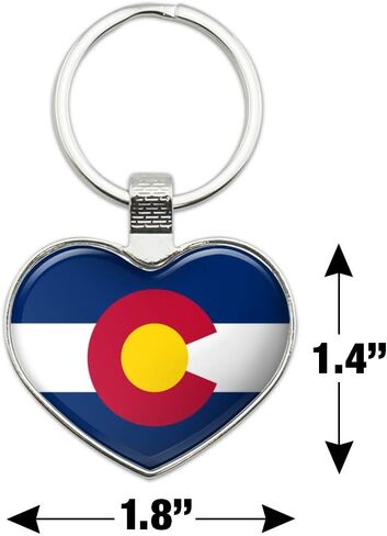 GRAPHICS & MORE Colorado State Flag Keychain Heart Love Metal Key Chain Ring in Kuwait