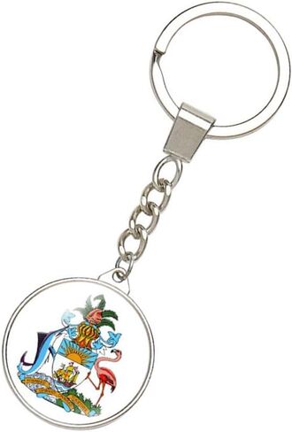 Ykonuyis Country National Emble Keychain Alloy Key Ring Double Sided Coat of Arms Key Chain in Saudi Arabia