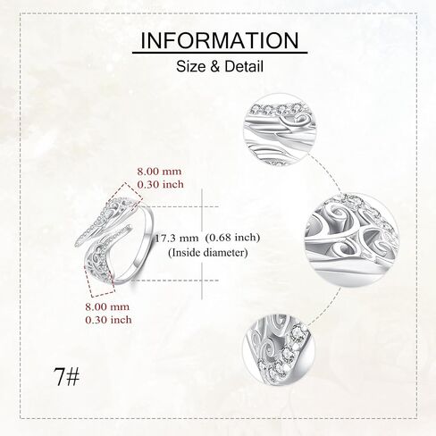 URONE Angel Wings Ring 925 فضة تخريمية أجنحة قابل للتعديل زاوية حلقة مجوهرات هدية للنساء in Kuwait